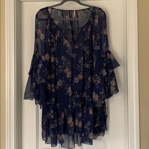Free People Sheer Floral Tunic Top